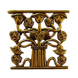 Vintage Signed MMA 1995 Goldtone Tree Of Life Brooch